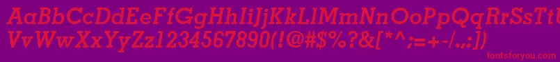 JaakSsiBoldItalic Font – Red Fonts on Purple Background