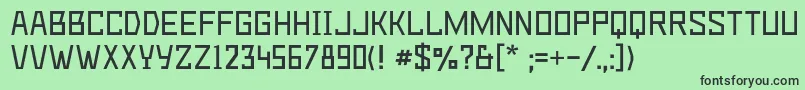 フォントDeadmetroc – 緑の背景に黒い文字