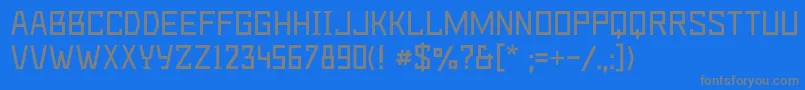 フォントDeadmetroc – 青い背景に灰色の文字