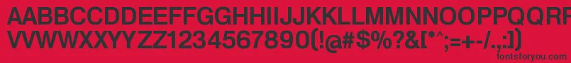 フォントHeldustryftvbasicDemi – 赤い背景に黒い文字