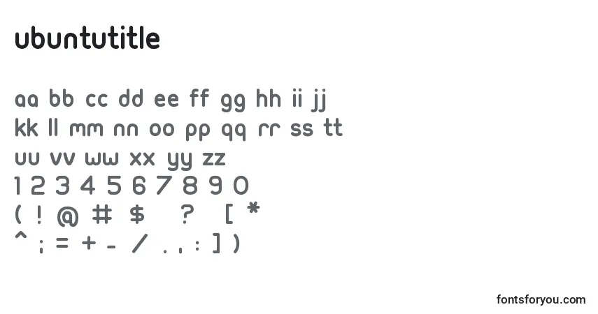 Шрифт UbuntuTitle – алфавит, цифры, специальные символы