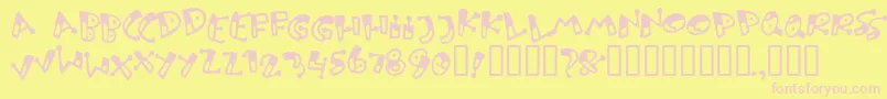 Bungnipper Font – Pink Fonts on Yellow Background