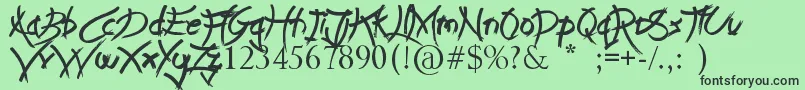 フォントLeapOfFaith – 緑の背景に黒い文字
