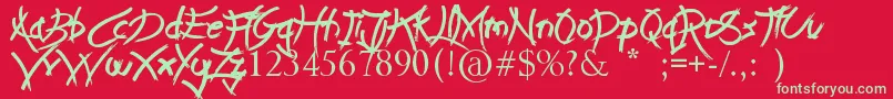LeapOfFaith Font – Green Fonts on Red Background