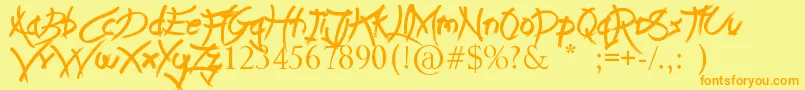 LeapOfFaith Font – Orange Fonts on Yellow Background