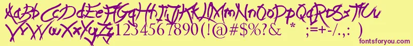 LeapOfFaith Font – Purple Fonts on Yellow Background