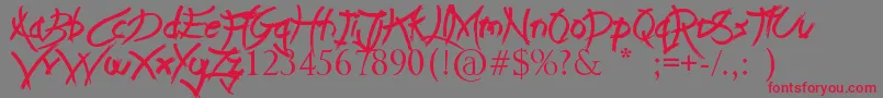 LeapOfFaith Font – Red Fonts on Gray Background