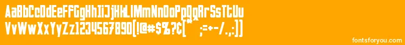 Invaders Font – White Fonts on Orange Background