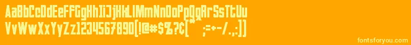 Invaders Font – Yellow Fonts on Orange Background