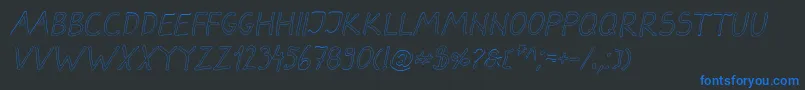 DarbogOutlineItalic Font – Blue Fonts on Black Background