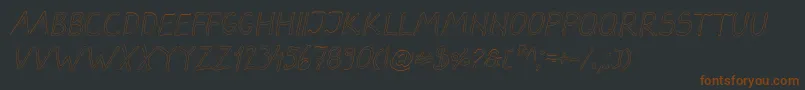 DarbogOutlineItalic-Schriftart – Braune Schriften auf schwarzem Hintergrund