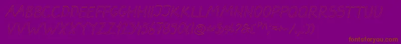 DarbogOutlineItalic-Schriftart – Braune Schriften auf violettem Hintergrund