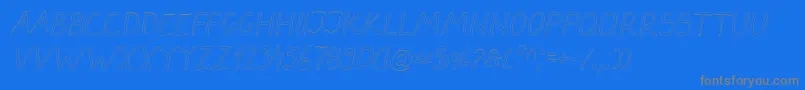 DarbogOutlineItalic-Schriftart – Graue Schriften auf blauem Hintergrund