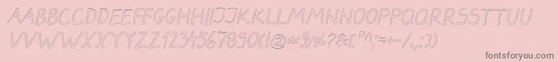 DarbogOutlineItalic-Schriftart – Graue Schriften auf rosa Hintergrund