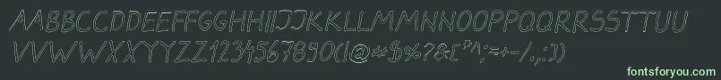 フォントDarbogOutlineItalic – 黒い背景に緑の文字