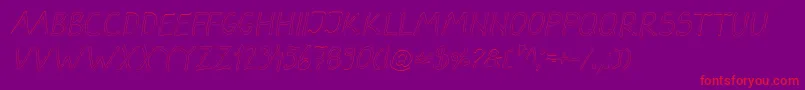 DarbogOutlineItalic Font – Red Fonts on Purple Background