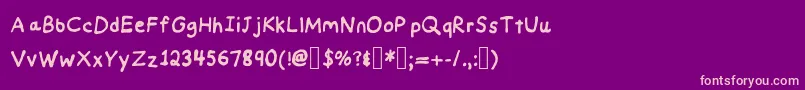 HandwrittenNat29Font Font – Pink Fonts on Purple Background