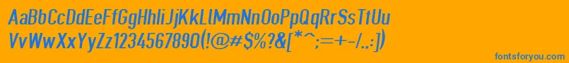 Giveahootextobl Font – Blue Fonts on Orange Background