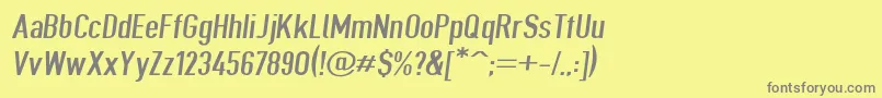 フォントGiveahootextobl – 黄色の背景に灰色の文字