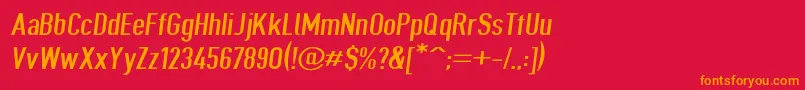 Giveahootextobl-Schriftart – Orangefarbene Schriften auf rotem Hintergrund