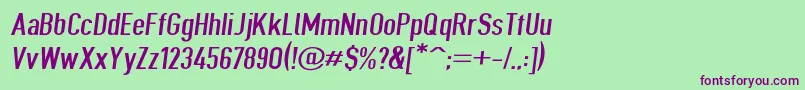 Giveahootextobl Font – Purple Fonts on Green Background