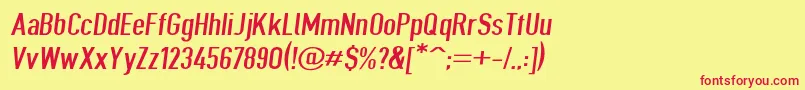Giveahootextobl Font – Red Fonts on Yellow Background