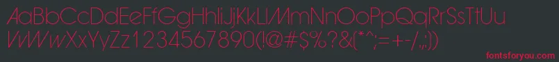 ForwardadExtraLight Font – Red Fonts on Black Background
