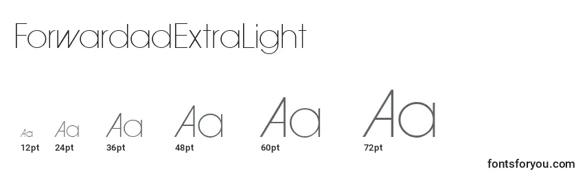 ForwardadExtraLight Font Sizes