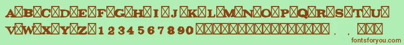 Gaza48 Font – Brown Fonts on Green Background