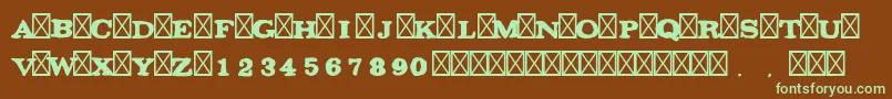 Gaza48 Font – Green Fonts on Brown Background