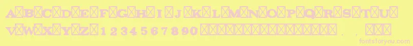 Gaza48 Font – Pink Fonts on Yellow Background