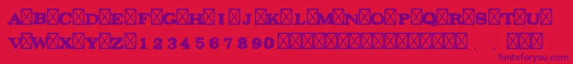 Fonte Gaza48 – fontes roxas em um fundo vermelho
