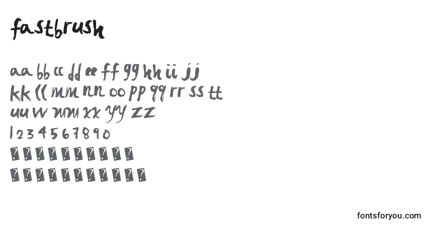 Schriftart Fastbrush – Alphabet, Zahlen, spezielle Symbole