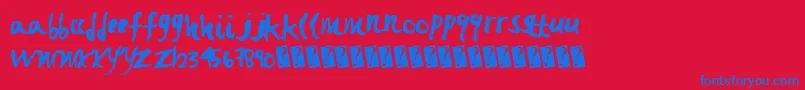 Fastbrush Font – Blue Fonts on Red Background