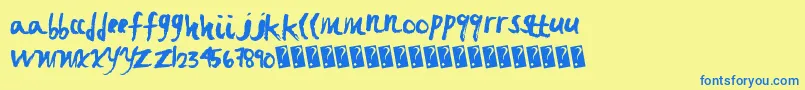 Fastbrush Font – Blue Fonts on Yellow Background