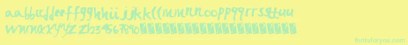 Fastbrush-Schriftart – Grüne Schriften auf gelbem Hintergrund