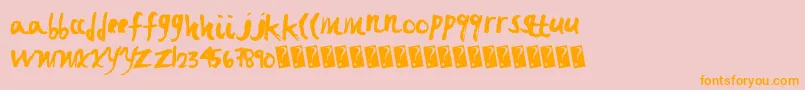 Fastbrush Font – Orange Fonts on Pink Background