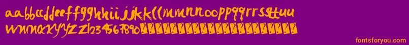 Fastbrush Font – Orange Fonts on Purple Background