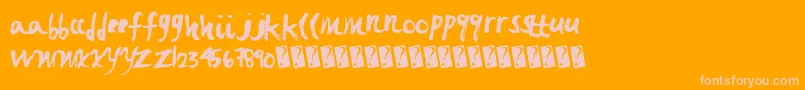 Fastbrush Font – Pink Fonts on Orange Background