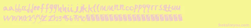 Fastbrush Font – Pink Fonts on Yellow Background