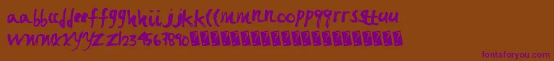 Fastbrush Font – Purple Fonts on Brown Background