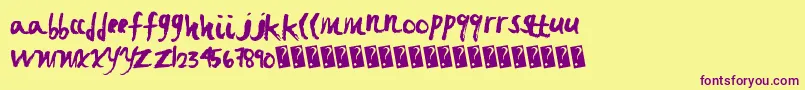Fastbrush Font – Purple Fonts on Yellow Background