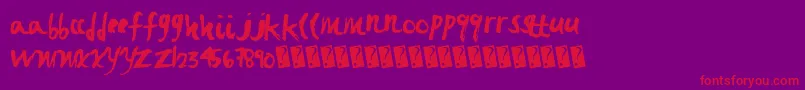 Fastbrush-fontti – punaiset fontit violetilla taustalla