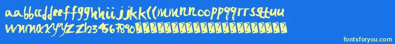 Fastbrush-fontti – keltaiset fontit sinisellä taustalla