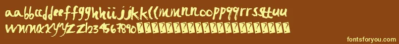 Fastbrush Font – Yellow Fonts on Brown Background