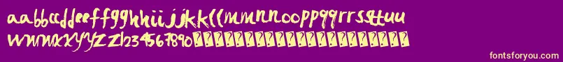 Fastbrush Font – Yellow Fonts on Purple Background