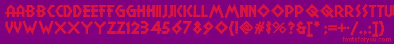 Czcionka Campgranadanf – czerwone czcionki na fioletowym tle