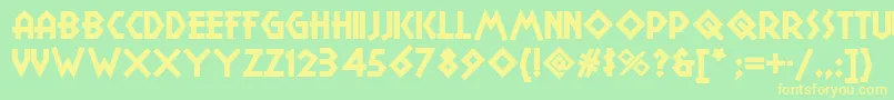 Campgranadanf Font – Yellow Fonts on Green Background
