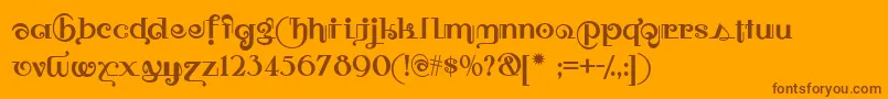 Owah Font – Brown Fonts on Orange Background