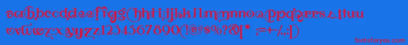 Owah Font – Red Fonts on Blue Background